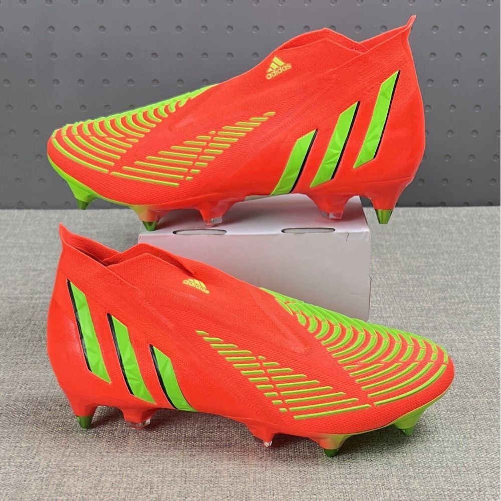 Adidas Predator Edge.1 SG Soccer Cleats Solar Red Orange New Laceless Mens 10